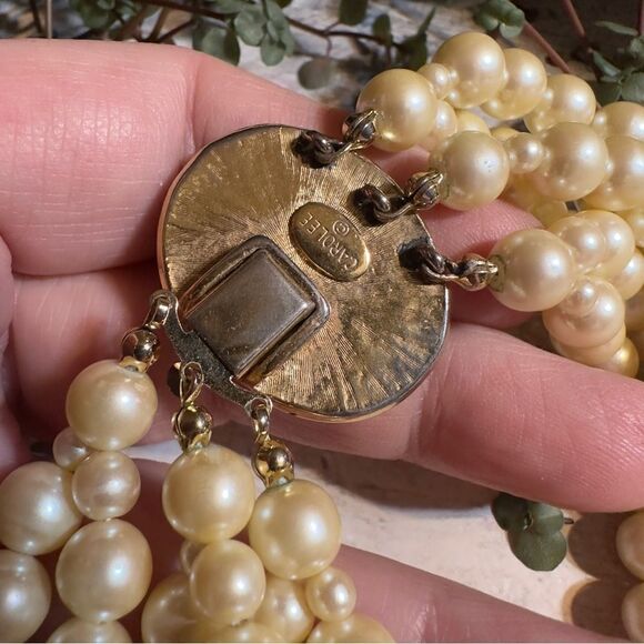 Vintage Carolee Multi Strand Pearl Necklace - Picture 7 of 8